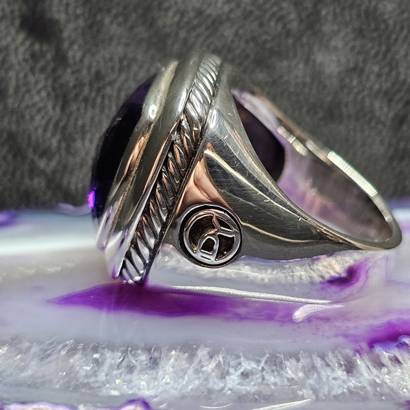 Retired David Yurman Sterling Albion Amethyst Ring(unisex) - Picture 4 of 16